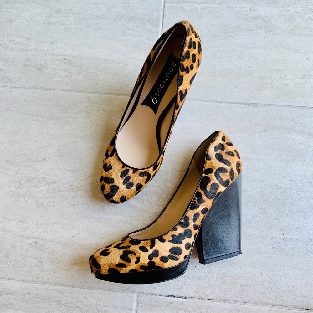 Boutique 9 Leopard Chunky Heels